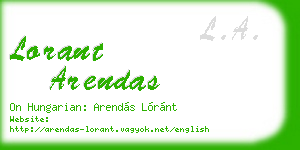lorant arendas business card